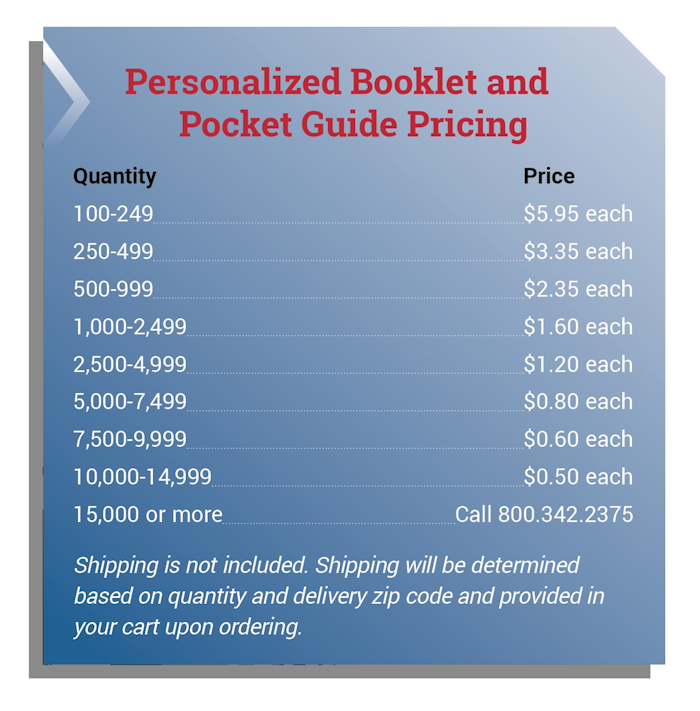 booklets pricing chart