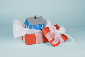 Miniature house in gift box