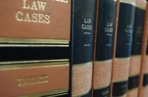 Law books (Law Cases) on a shelf