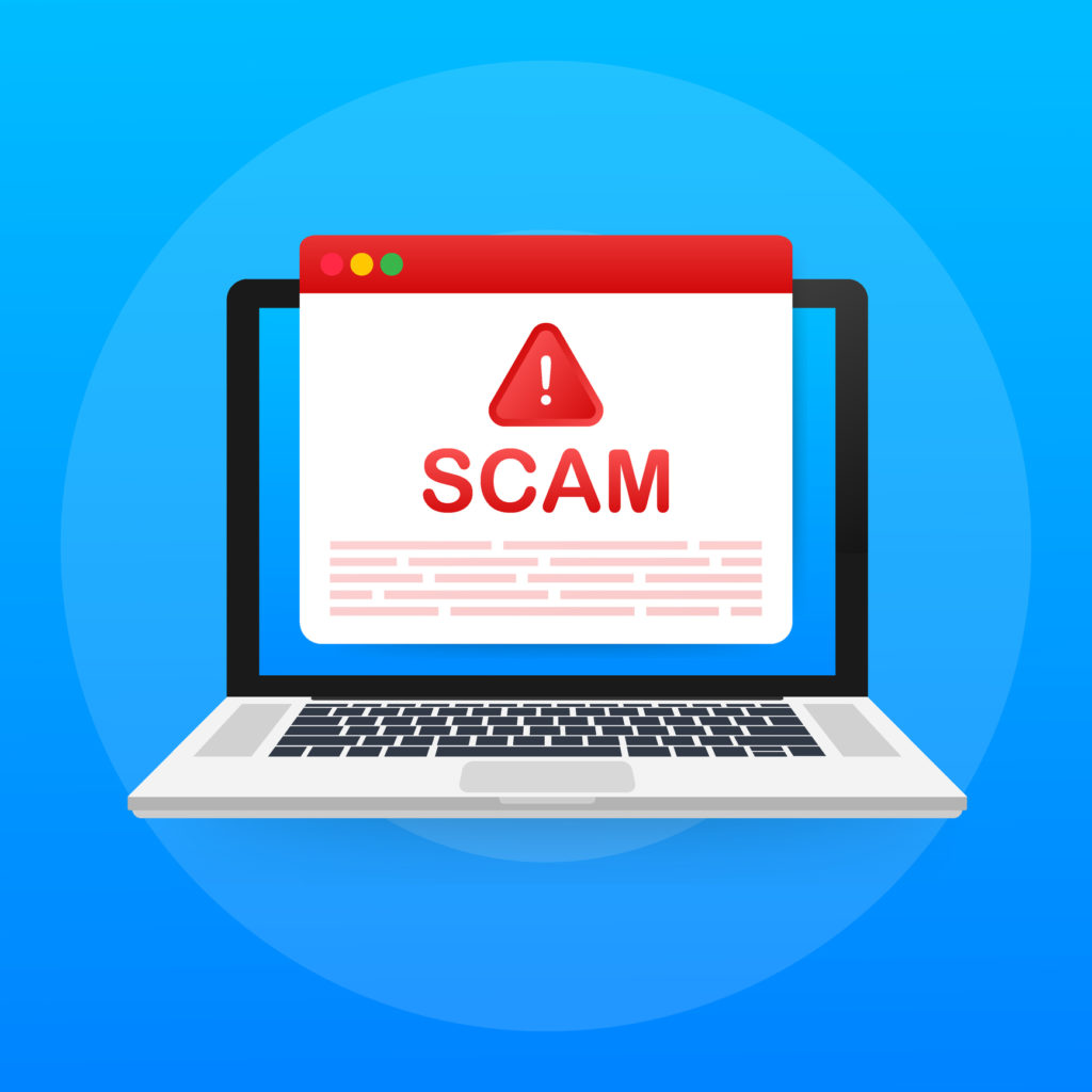 Scam Alert. Hacker Attack And Web Security Vector Concept, Phishing ...