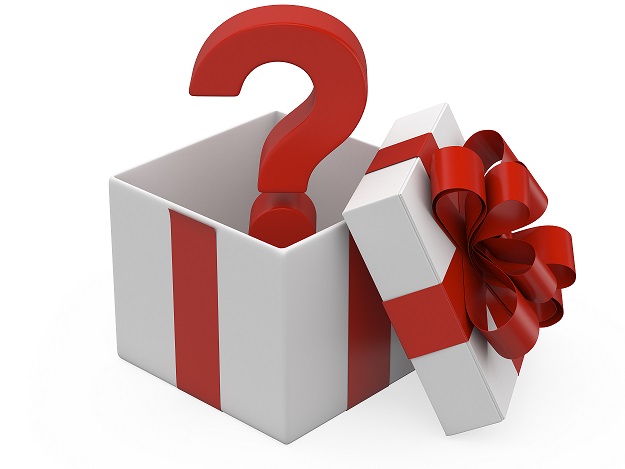 question mark in a gift box
