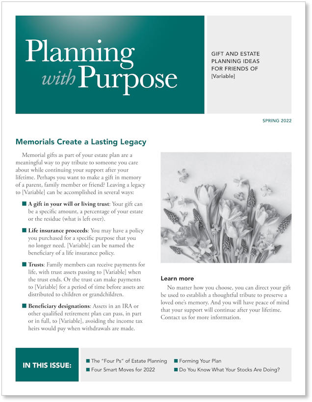 planning with purpose newsletter