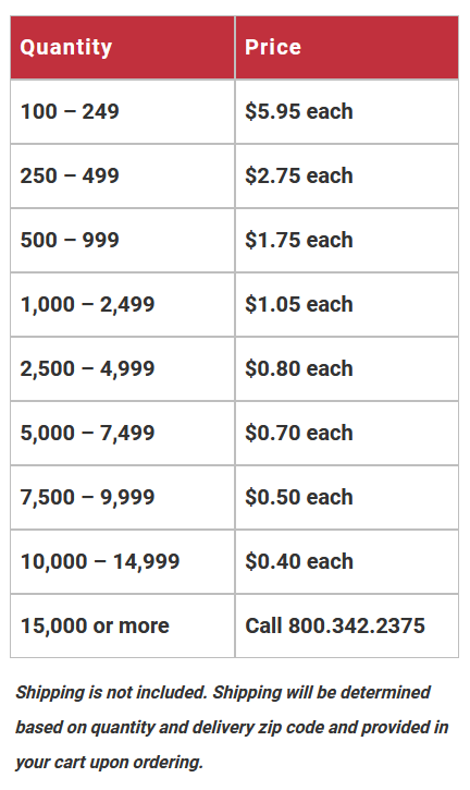 brochures pricing chart