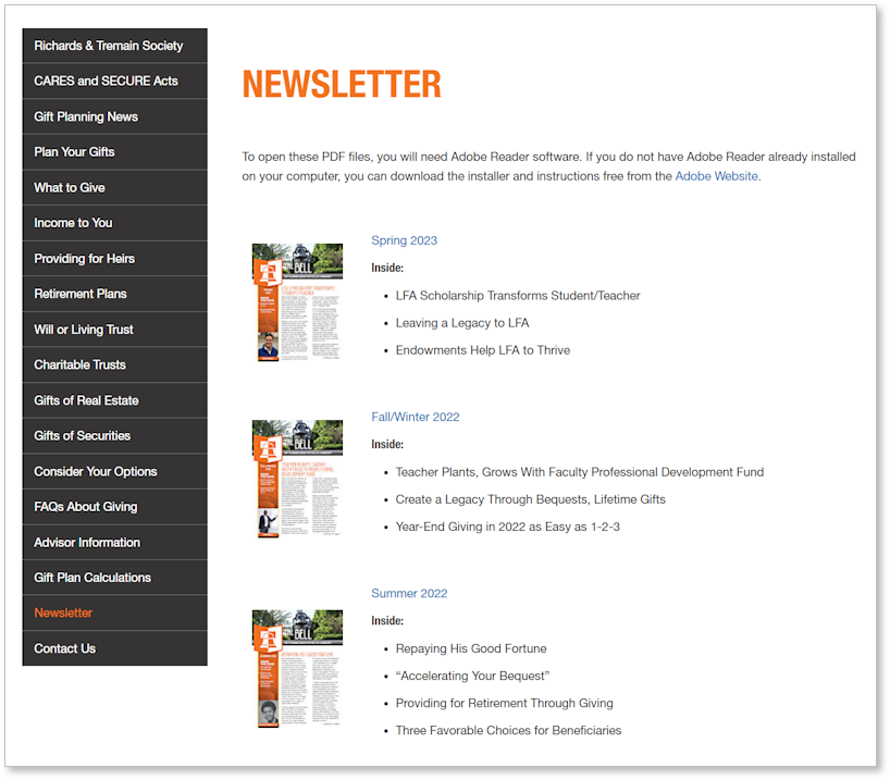 downloadable newsletters