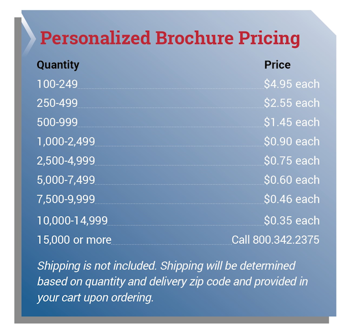 brochures pricing chart