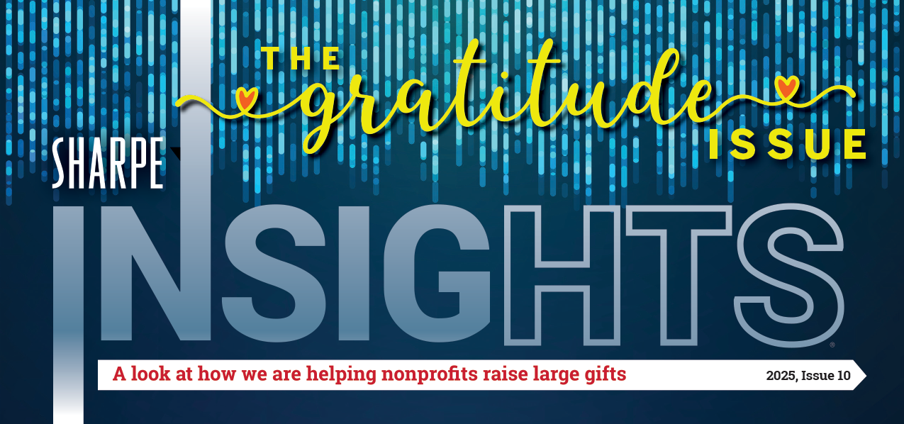 sharpe insights newsletter planned giving fundraising banner